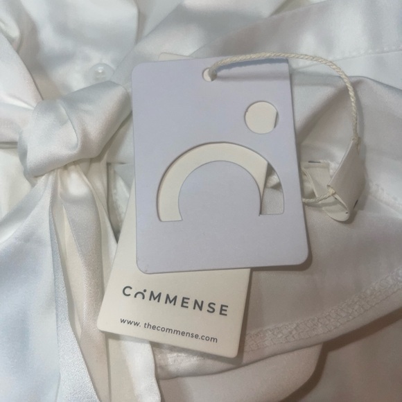 🆕#29~NWT COMMENSE Cut Out Button Down Collar White Shirt, Size Small - Picture 13 of 13